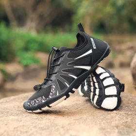 Men's And Women's Outdoor Breathable Quick-drying Shoes Waterproof Beach (Option: 2026 Black And White-42)